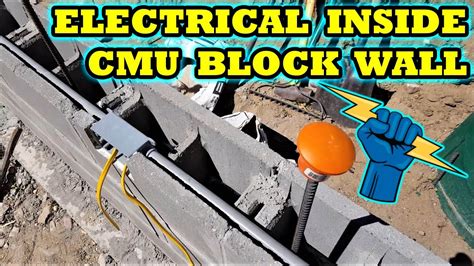 electrical box cinderblock|concrete block wall electrical supports.